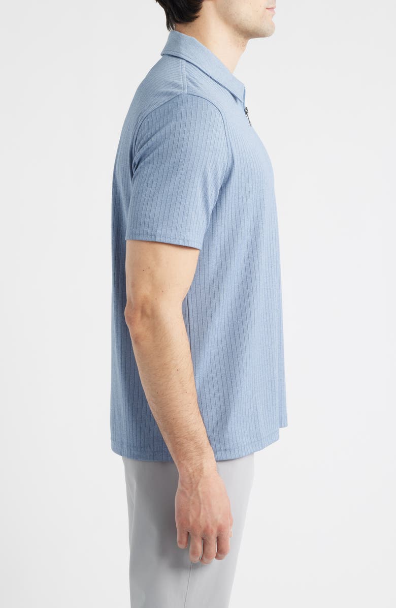 Johnston & Murphy Finn Rib Zip Polo, Alternate, color, Blue