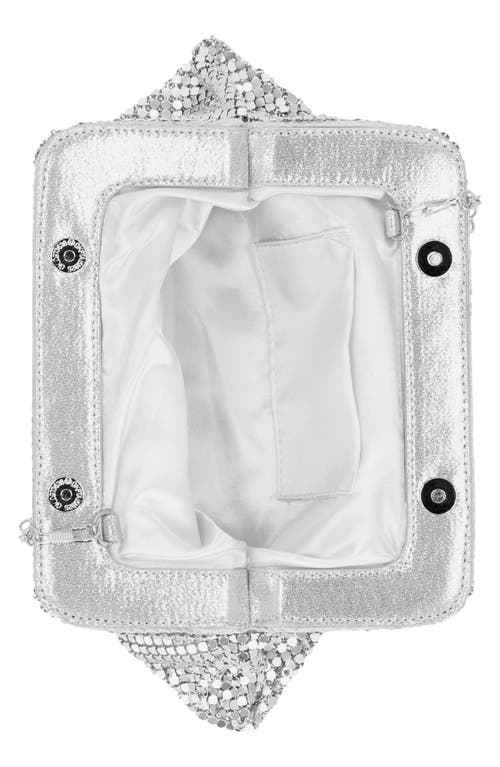 Jessica Mcclintock Lorna Metal Mesh Clutch In Silver
