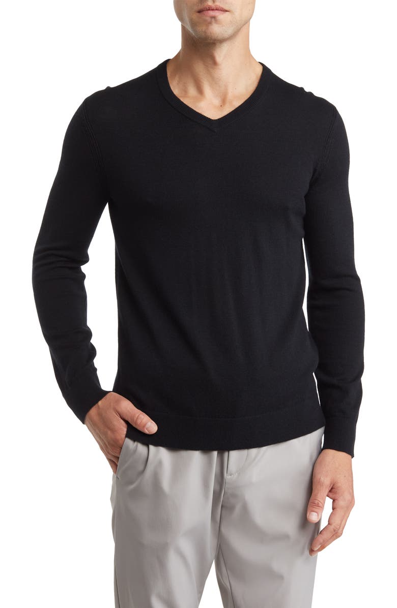 Theory Riland V P.Harman Merino Wool Blend Pullover, Main, color, 