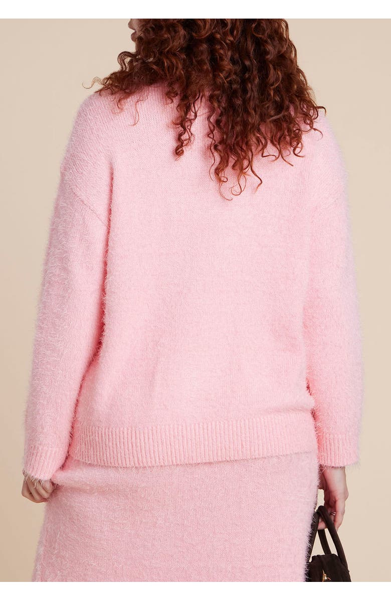 ELOQUII Fuzzy Sweater, Alternate, color, Romance Rose