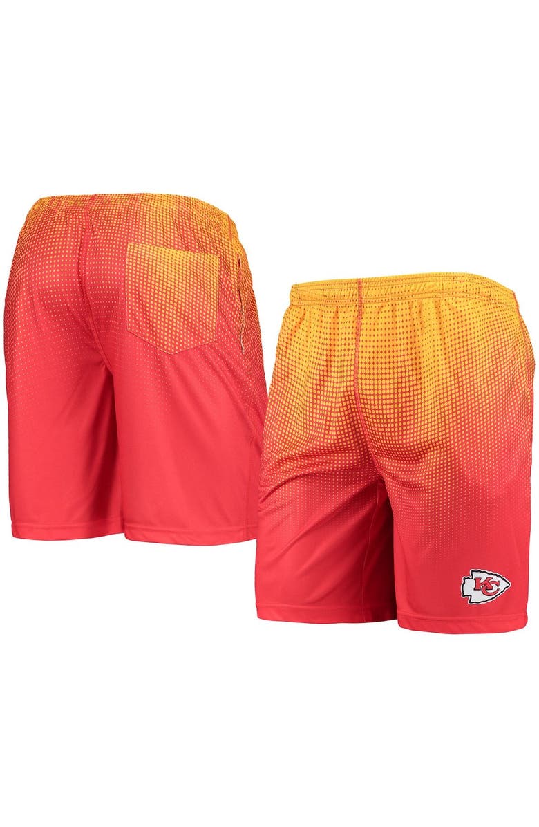FOCO Men's FOCO Red/Gold Kansas City Chiefs Pixel Gradient Training Shorts, Main, color, 