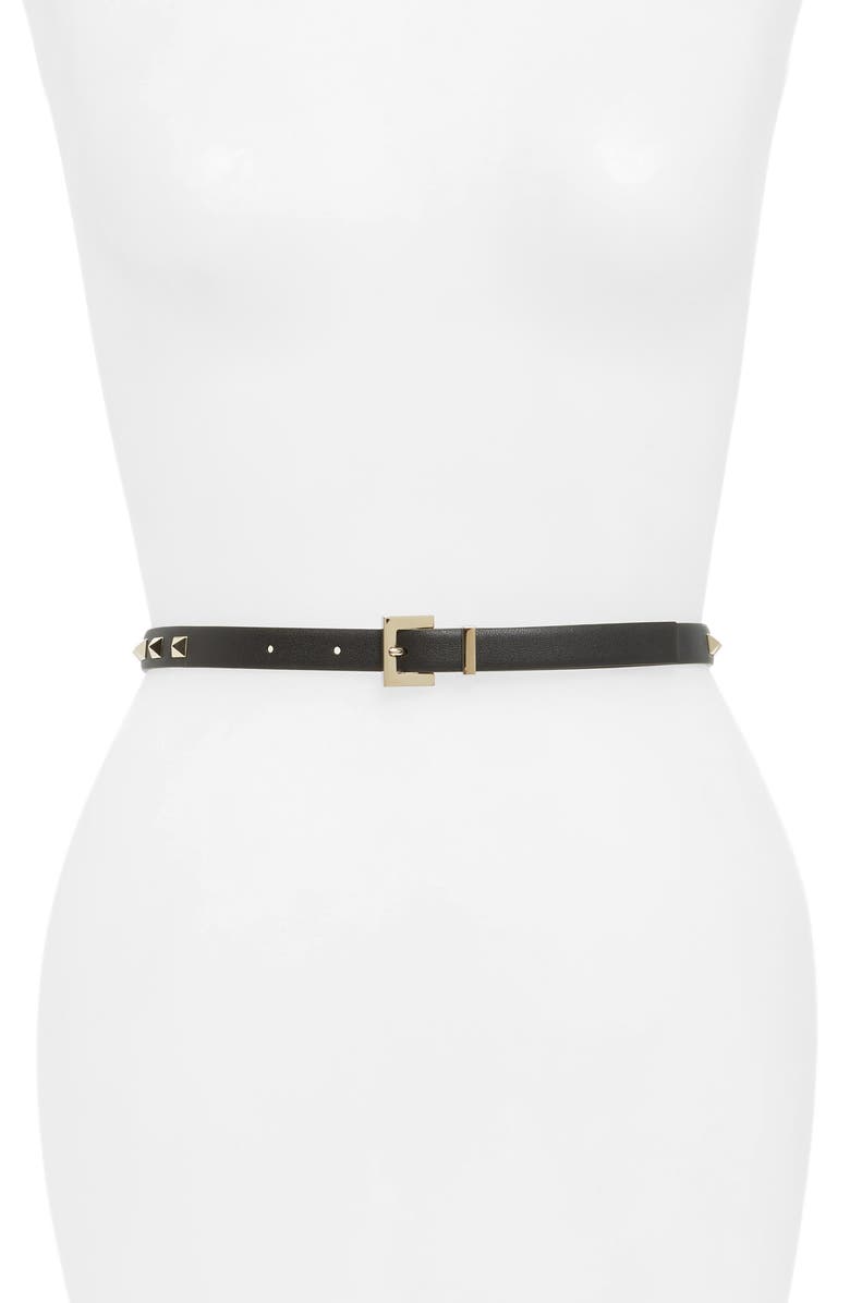 Valentino Garavani Rockstud Leather Belt, Main, color,