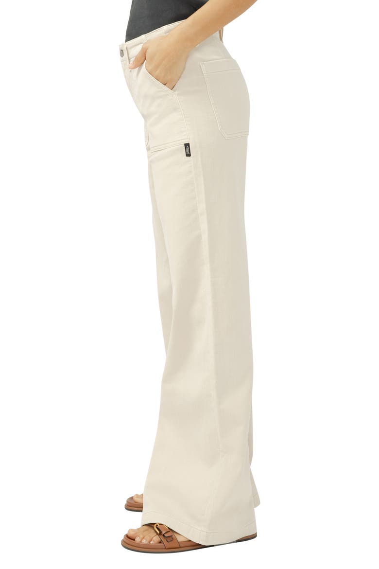 Lightweight Wide Leg Knit Flex Denim Pants, Alternate, color, CREAM
