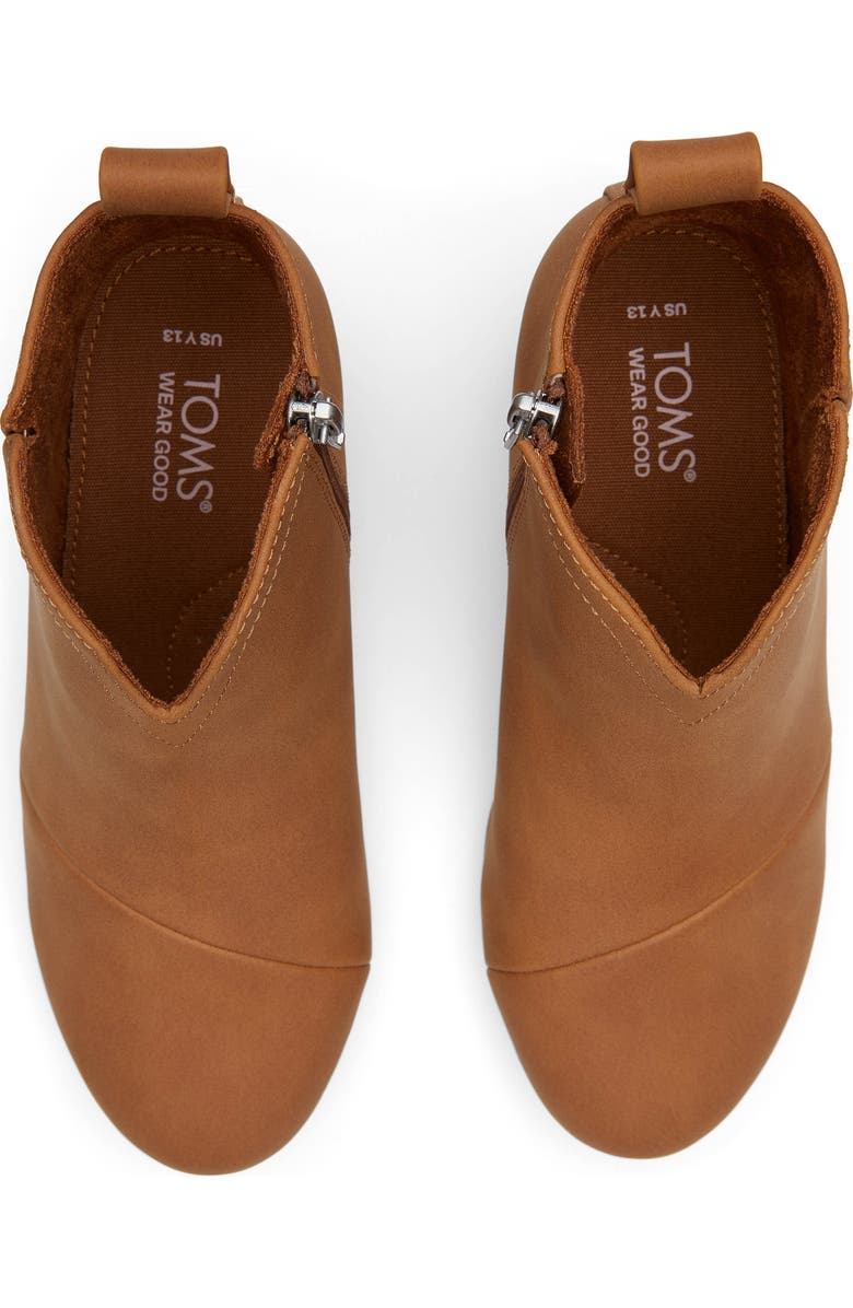 TOMS Kids' Clare Zip Wedge Bootie, Alternate, color, Tan
