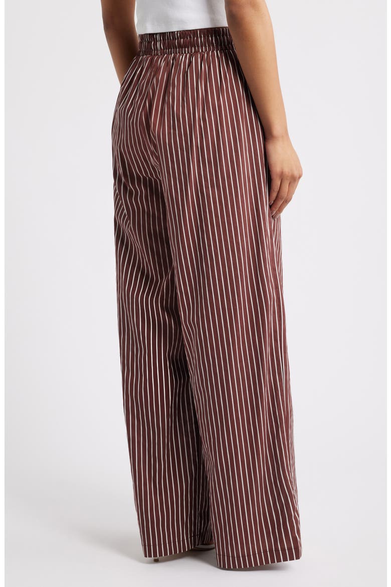 Darya Stripe Drawstring Waist Wide Leg Pants, Alternate, color, CHOCOLATE STRIPE