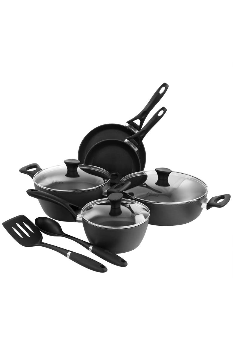 OSTER Non Stick 10 Piece Aluminum Cookware Set, Main, color, Black