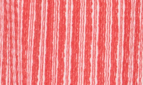 Ruby Rd. Plus Size Crinkle Knit Striped Henley Top In Pink