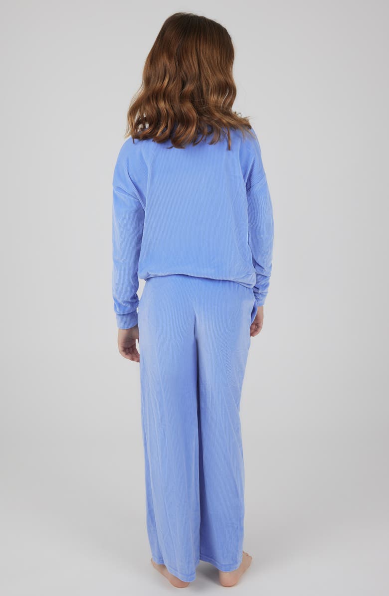 YOGALICIOUS Kids' Rib Velour Sweatshirt & Sweatpants, Alternate, color, Grapemist