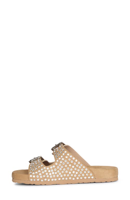 Saint G Riena Embellished Slide Sandal In Beige