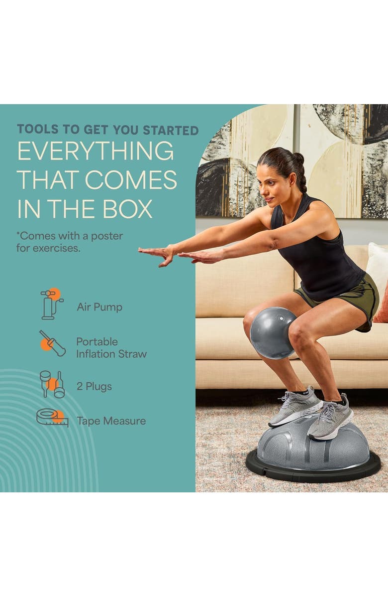 Lifepro Half Ball Balance Trainer Stability Balance Ball for Exercise Core Strength, Alternate, color, Grey