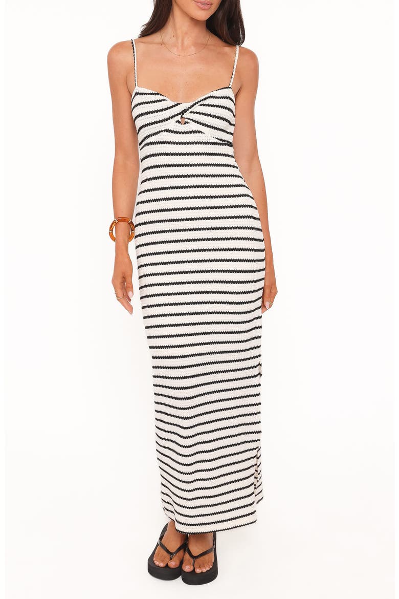Kristina Stripe Maxi Dress, Main, color, BLACK/ WHITE STRIPE