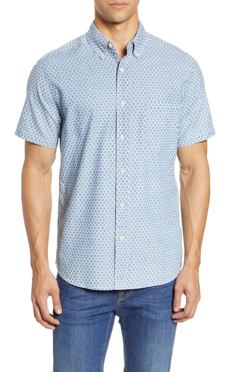 Faherty Everyday Short Sleeve Button-Down Shirt, Main, color, 