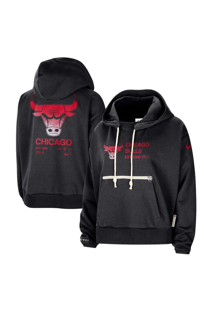 Nike Women's Nike Black Chicago Bulls Courtside Standard Issue Performance Pullover Hoodie, Main, color, Black