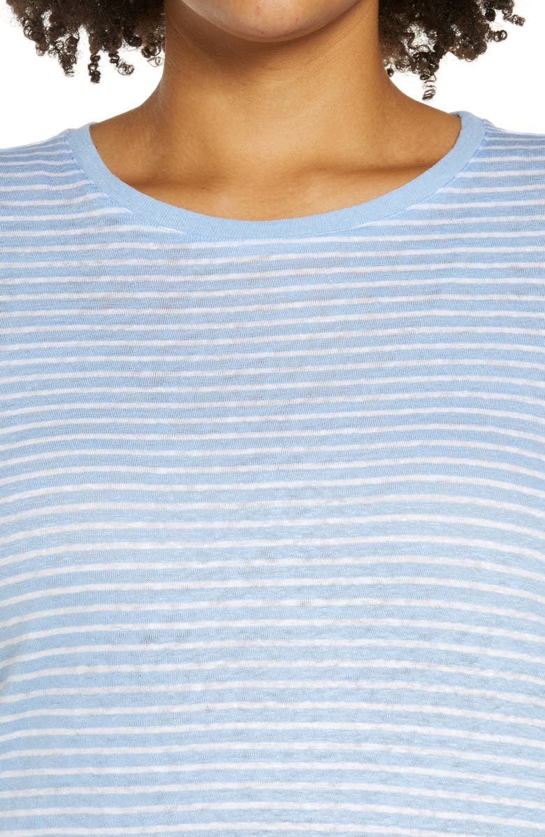 Vince Stripe Crewneck Slub Jersey T-Shirt, Alternate, color, 