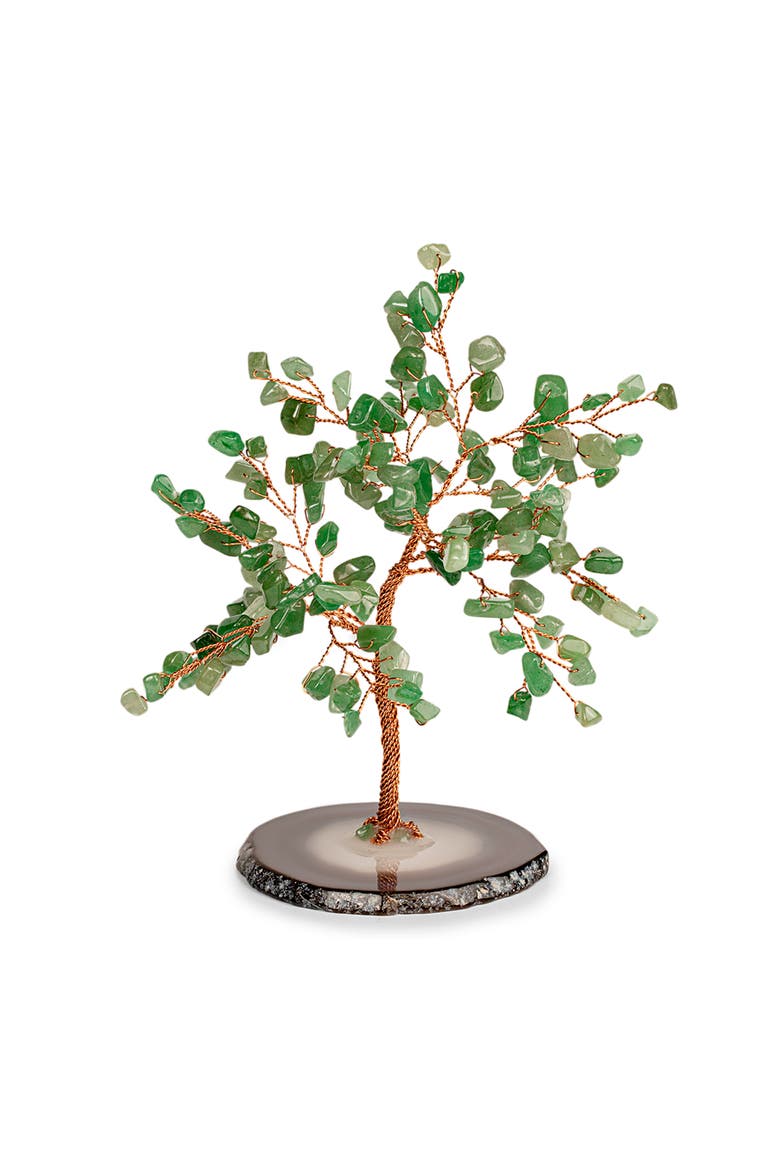 Jade Feng Shui Crystal Tree of Life Successful Life, Main, color, Copper/brown/green