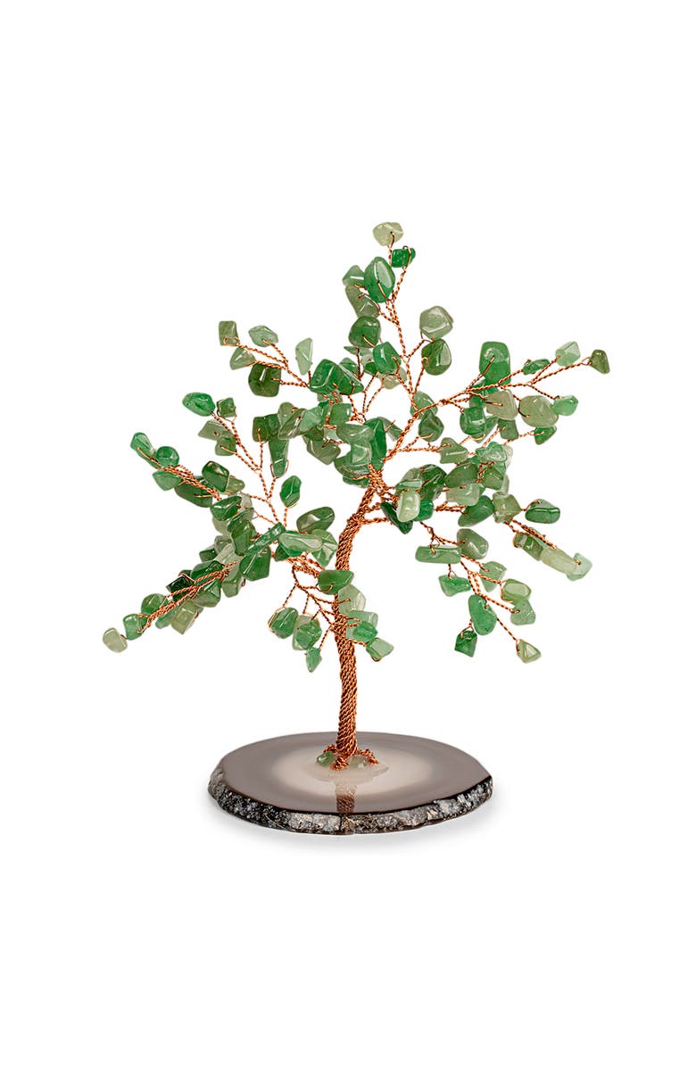 Karma and Luck Jade Feng Shui Crystal Tree of Life Successful Life, Main, color, Copper/Brown/Green