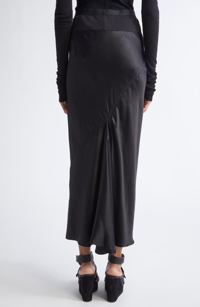 Rick Owens Gonna Bias Cut Cupro Skirt, Alternate, color, Black