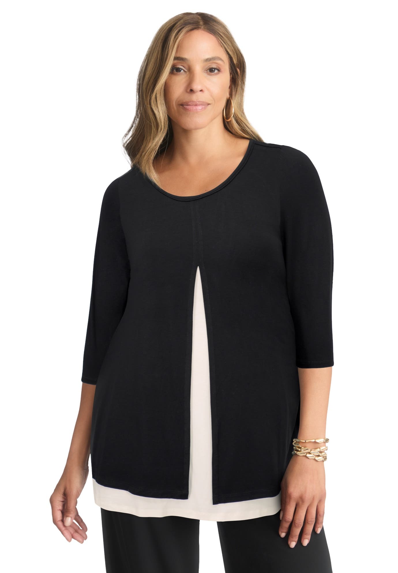 Crew Neck Double Layered Tunic - image 3