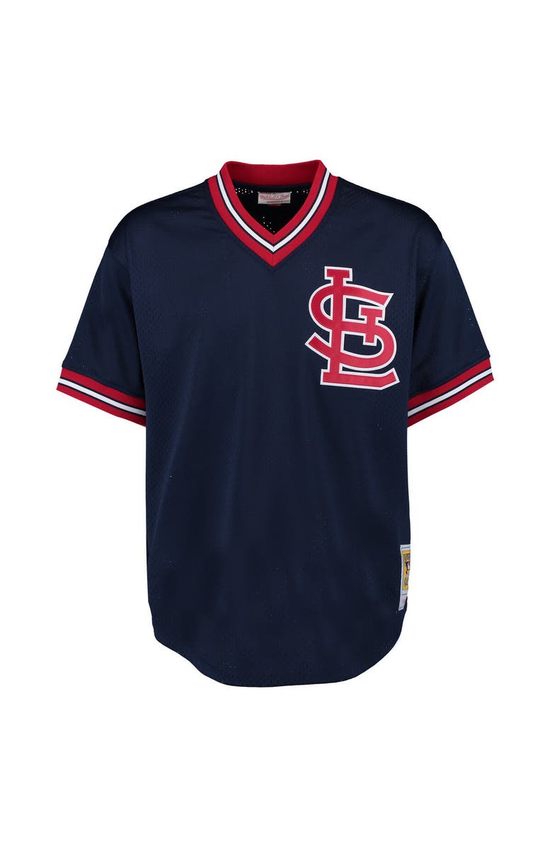 Mitchell & Ness Men's Mitchell & Ness Ozzie Smith Navy St. Louis Cardinals 1994 Authentic Cooperstown Collection Mesh Batting Practice Jersey, Alternate, color,