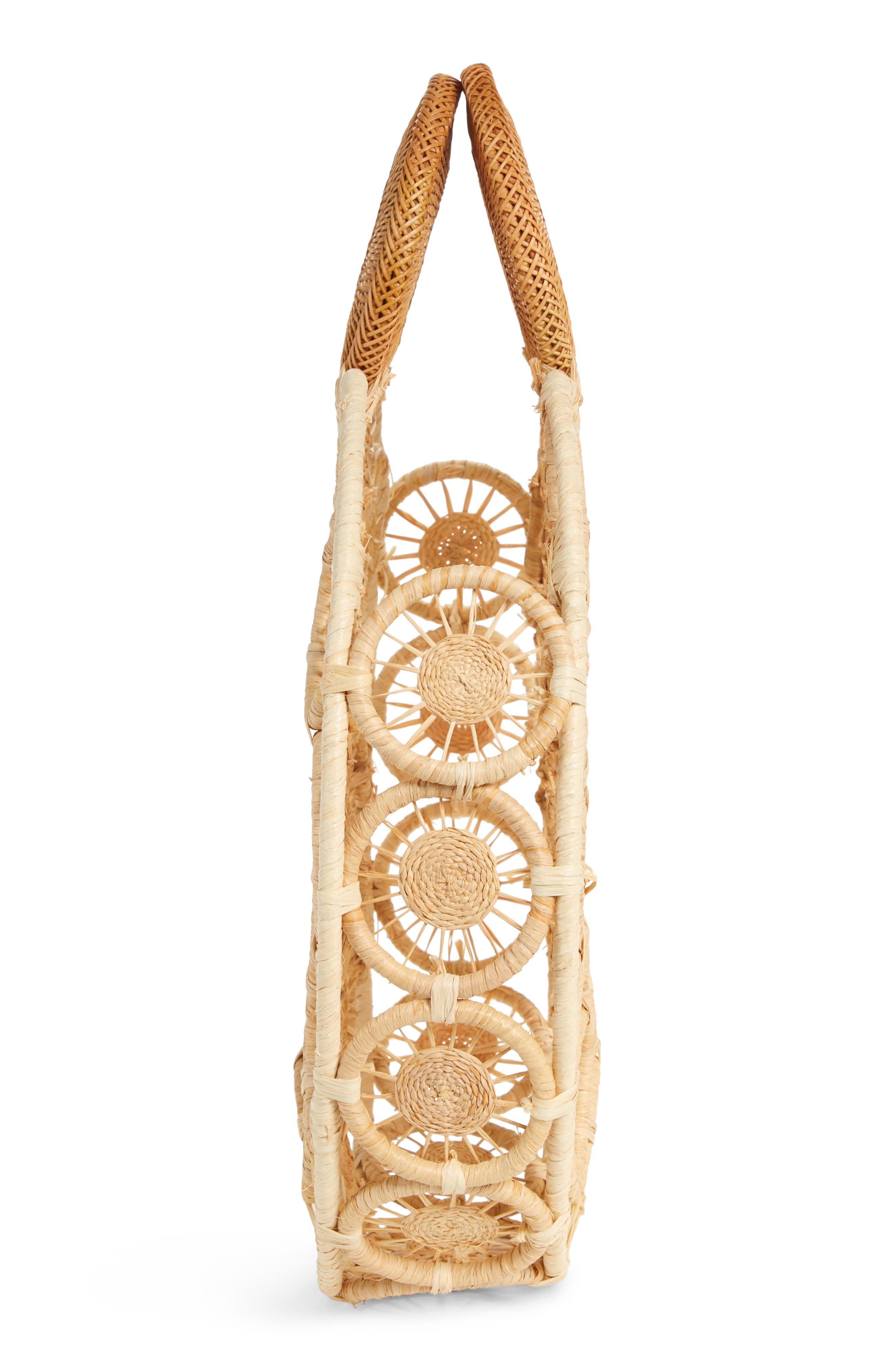 Cult Gaia Stella Round Straw Bag, Alternate, color, 