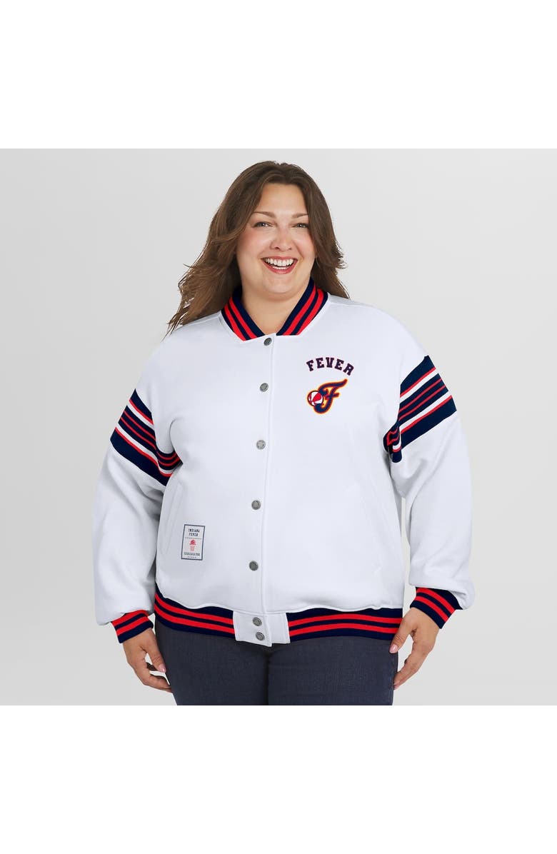 WEAR by Erin Andrews Women's WEAR by Erin Andrews White/Navy WNBA Full-Snap Fleece Sweatshirt Jacket, Alternate, color, White