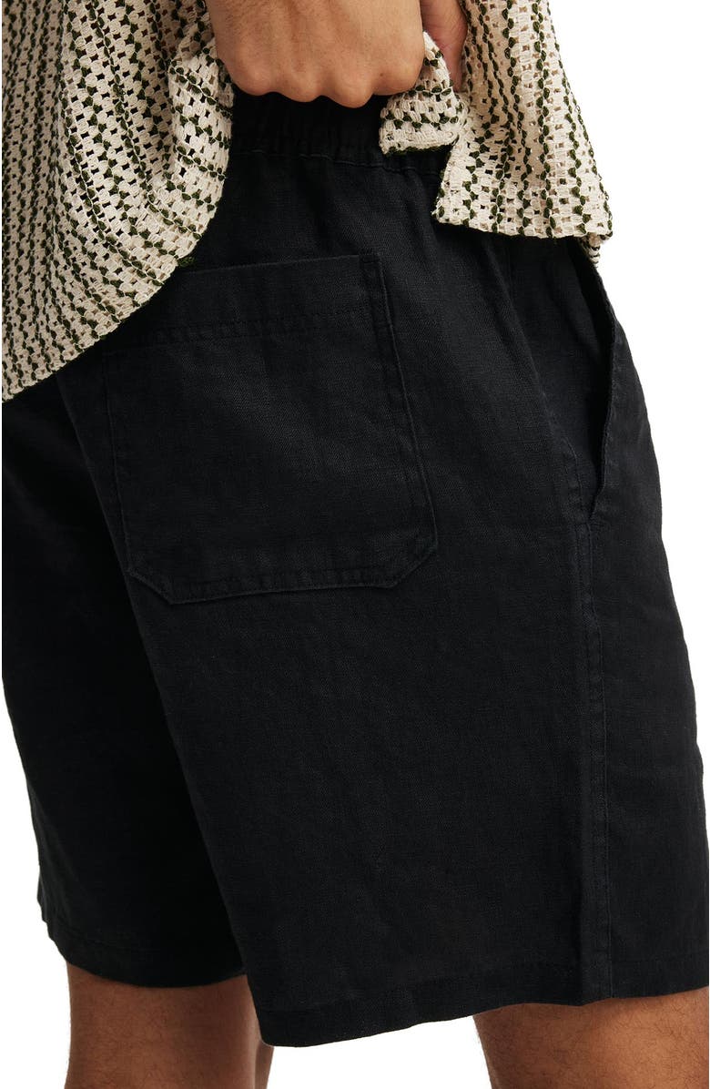 Cotton On Men's Linen Easy Short, Alternate, color, Black