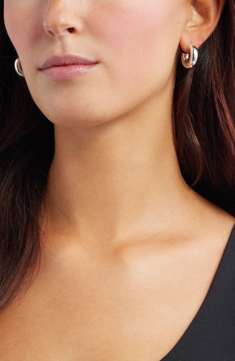 Nordstrom Demi Fine Chunky Hoop Earrings, Alternate, color, Sterling Silver Plated