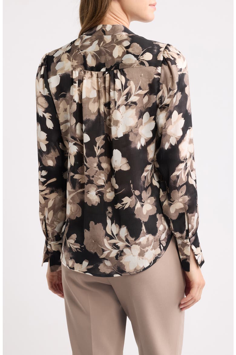 Floral Print Top, Alternate, color, ANNE BLACK/ LATTE MULTI