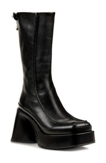 Cult Gaia Emersyn Block Heel Platform Boot In Black