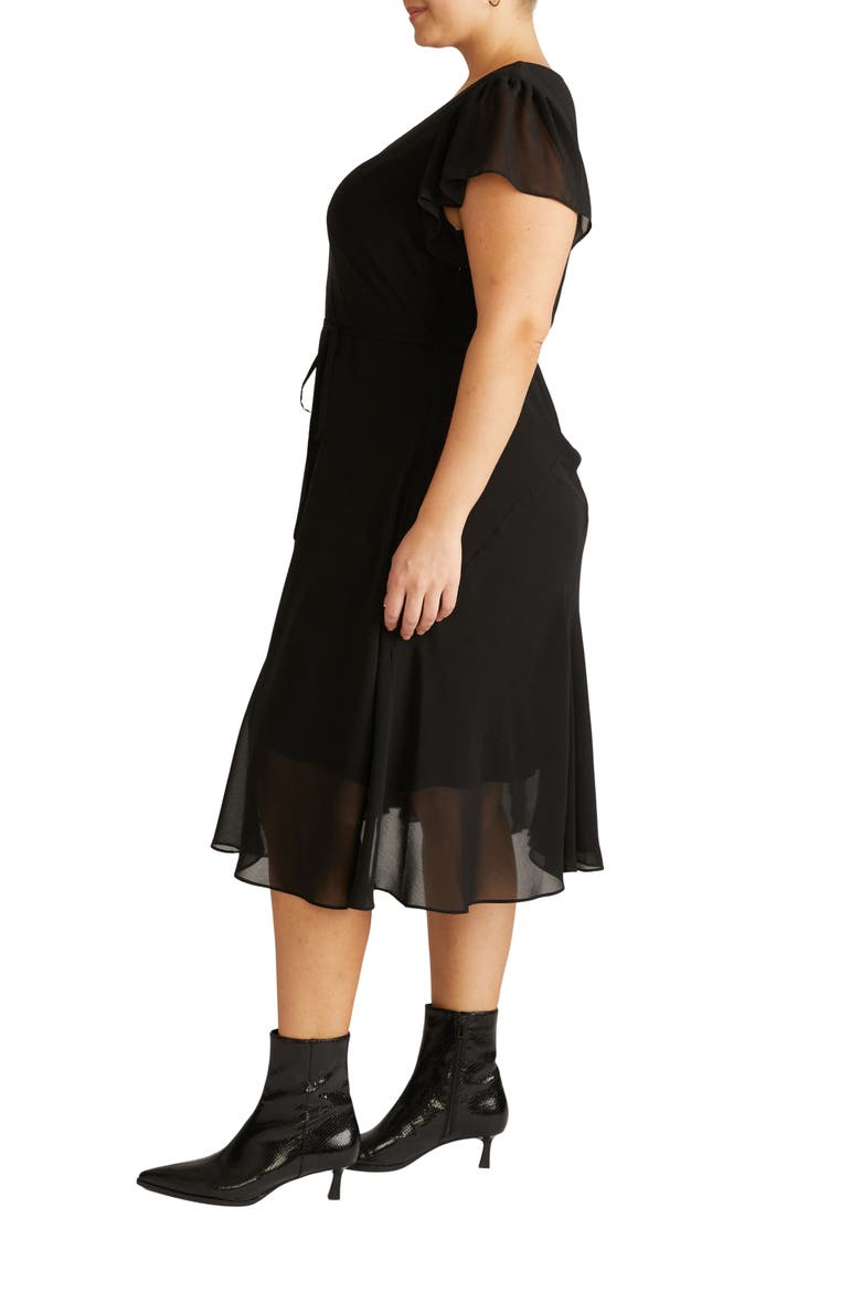 Sevilla Chiffon Dress, Alternate, color, BLACK