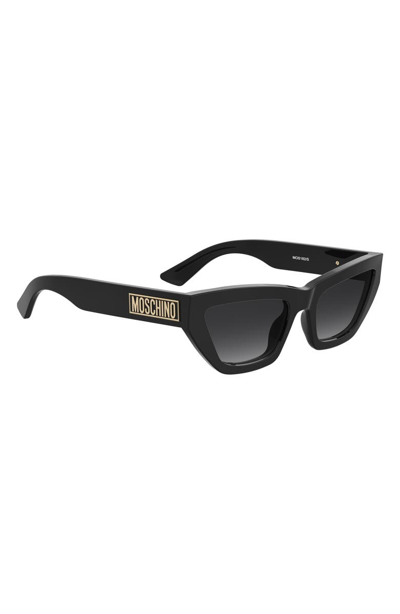 Moschino 55mm Gradient Cat Eye Sunglasses, Alternate, color, Black/ Dark Grey Sf