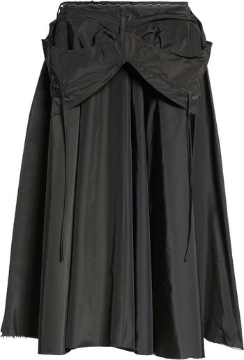 Midi black Embroidered Wool Skirt 4776