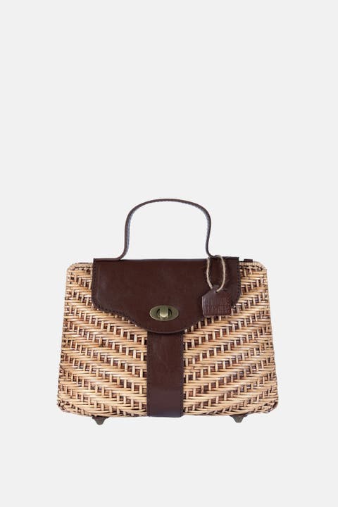 Nori Structured Rattan Handbag