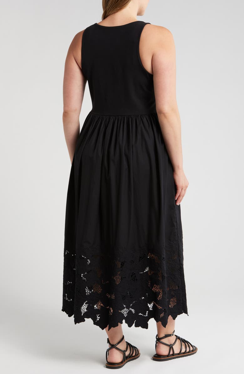 Nordstrom Embroidered Sleeveless Mixed Media Dress, Alternate, color, 