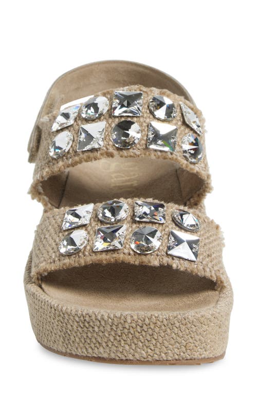 Pedro Garcia Lilibeth Slingback Platform Sandal In Flax Nubby Linen