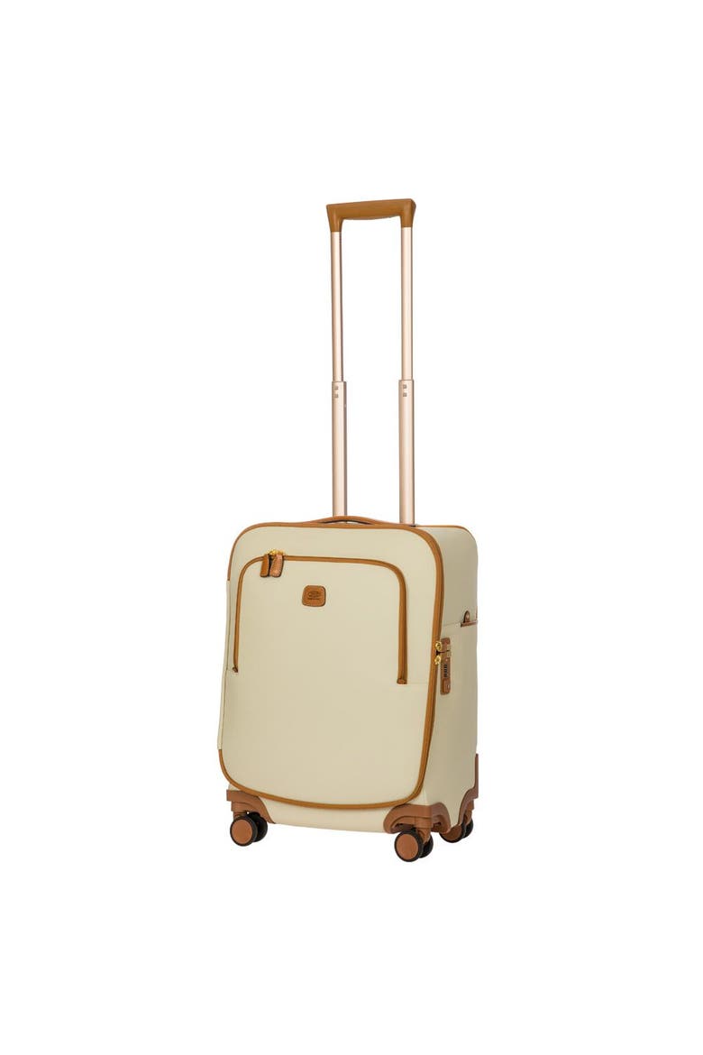 Firenze Softside 21" Carry On Compound Spinner Luggage, Alternate, color, Cream