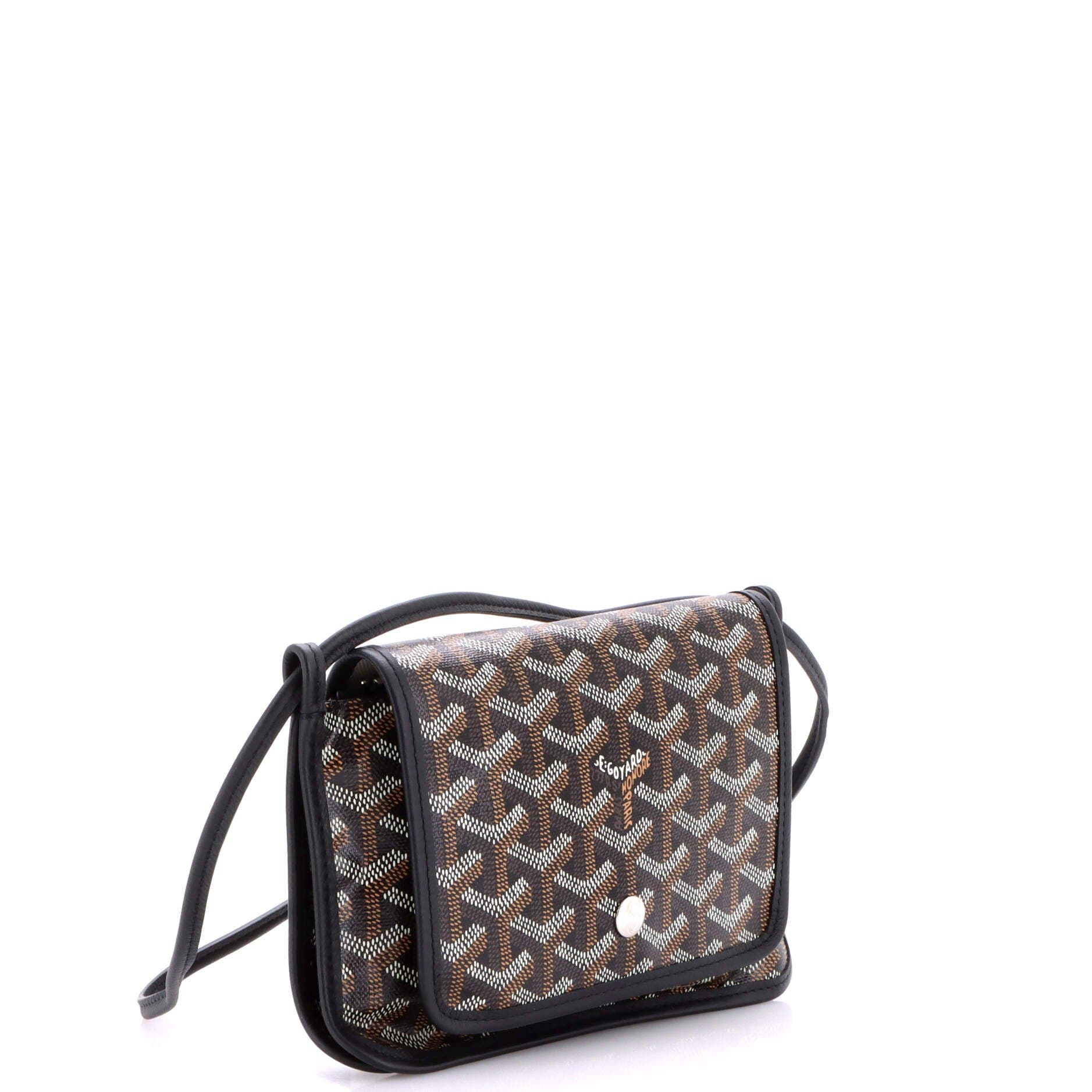 Pre-Owned Goyard Plumet Clutch Wallet Coated Canvas, Alternate, color, Black