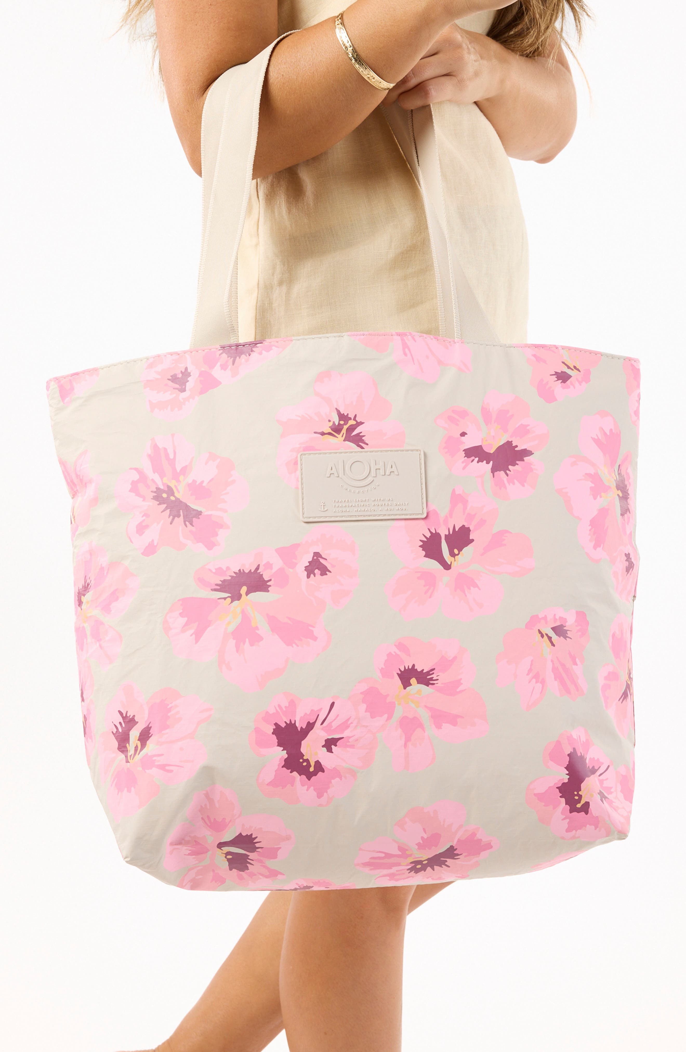 Aloha Collection Day Tripper Flutter Water Resistant Tyvek<sup>®</sup> Tote, Alternate, color, Blush