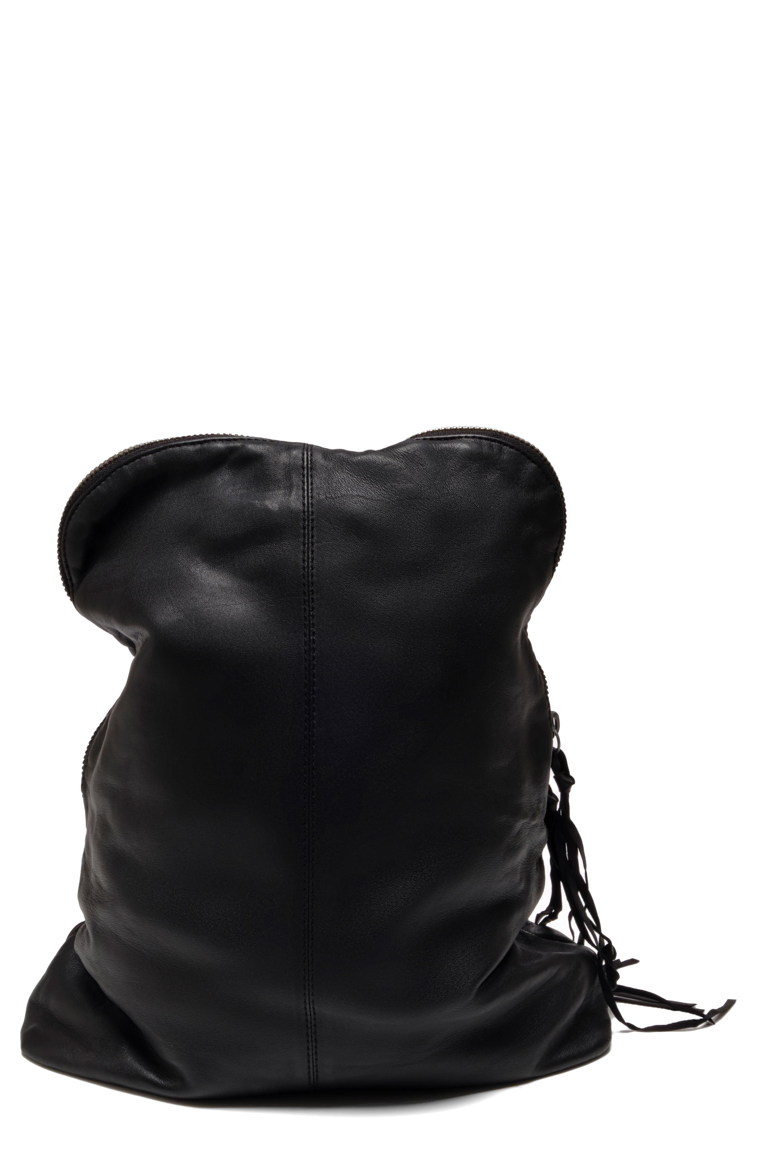 Urban Outfitters WTF Goldie Leather Backpack, Main, color, Black