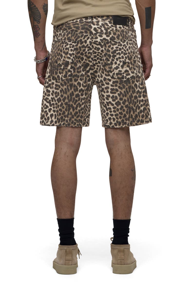 Clint Cheetah Print Denim Shorts, Alternate, color, CHEETAH