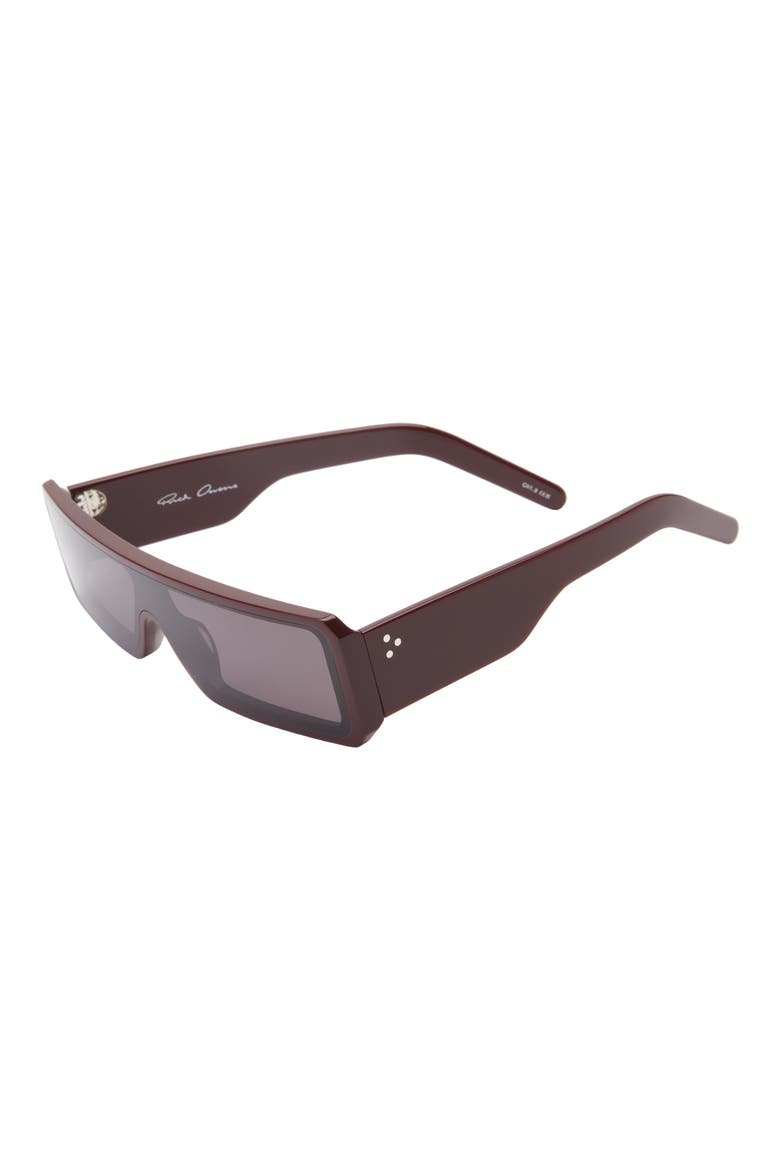 Geth Rectangular Shield Sunglasses, Alternate, color, MAHOGANY TEMPLE/BLK LENS