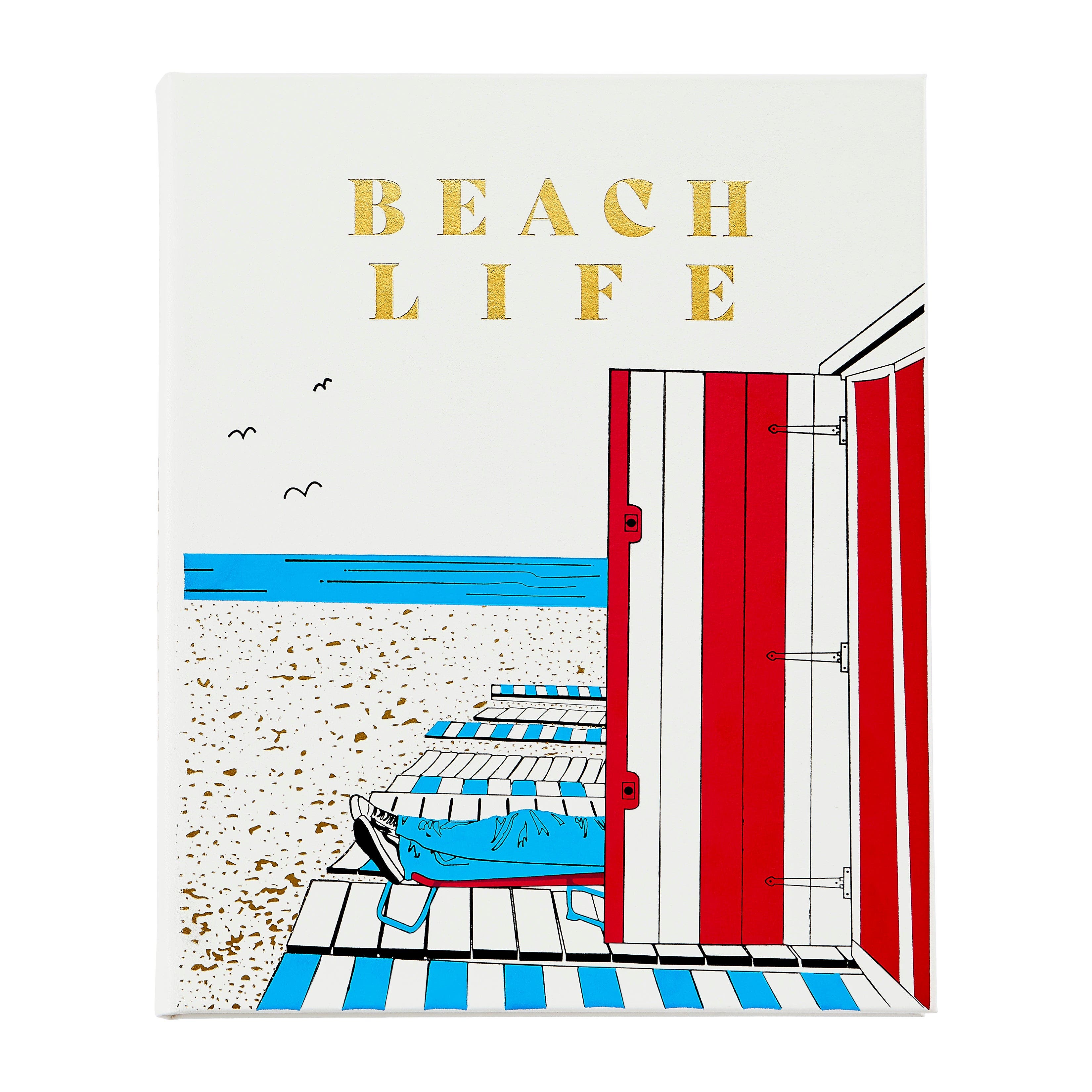 Graphic Image Beach Life Leather Coffee Table Book in Ivory 