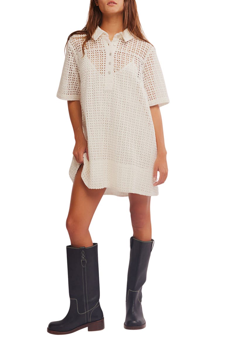 remino eyelet mini dress Spring dreams in the The perfect blend of trendy & timeless! -Remino Eyelet Bright White Mini Dress -London Gold Polarized Sunglasses
