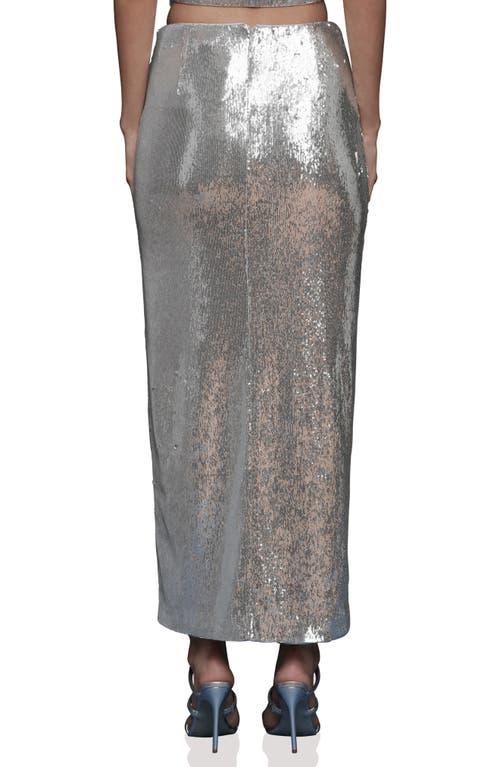 Avec Les Filles Metallic Rosette Detail Ruched Maxi Skirt In Multi