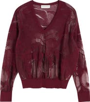 Dries Van Noten Lace Effect Jacquard Sweater