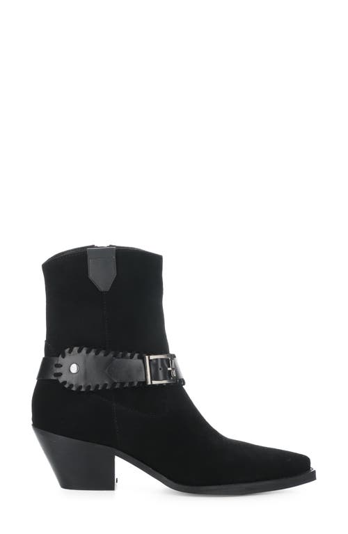 Bos. & Co. Tartan Bootie In Black Suede