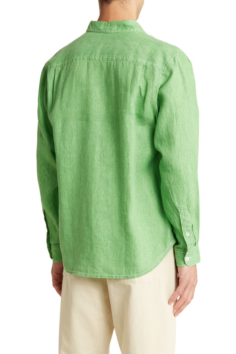 Sea Glass Breezer Original Fit Linen Shirt, Alternate, color, GREEN CONTINENT