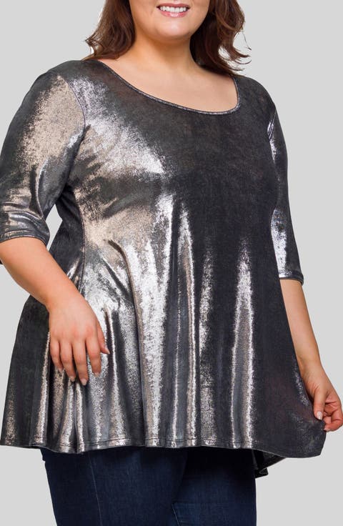 Metallic Flare Tunic