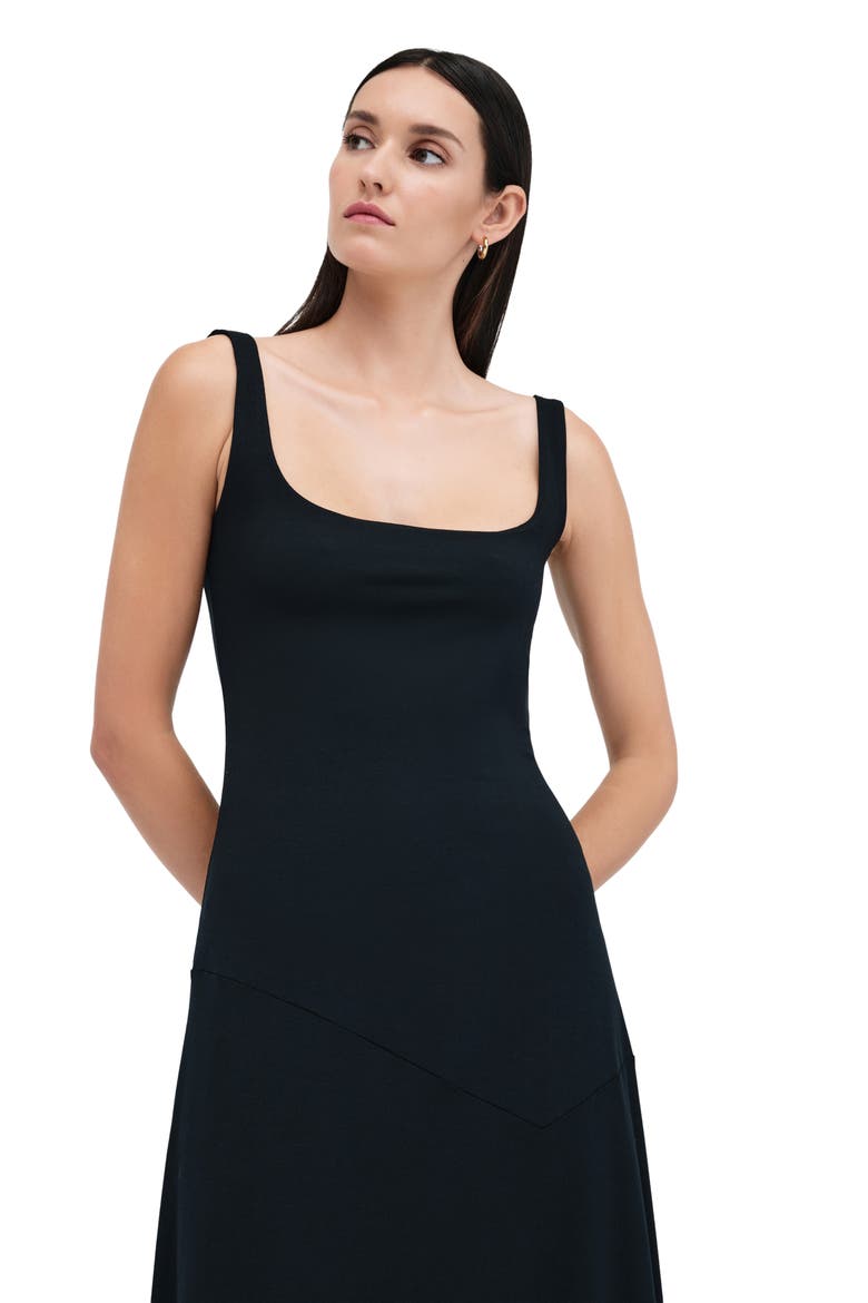 Margot Sleeveless Midi Dress, Alternate, color, BLACK