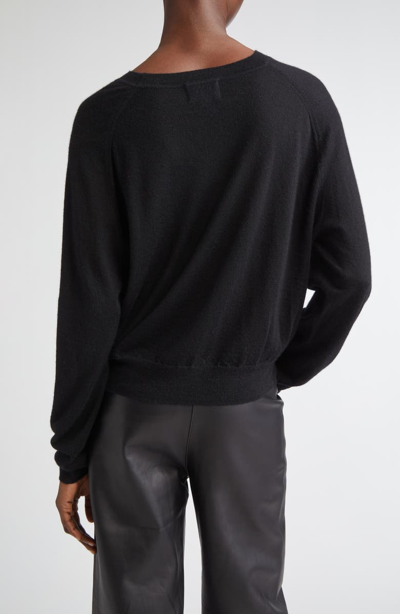 LOULOU DE SAISON Angus Cashmere Crewneck Sweater, Alternate, color, Black